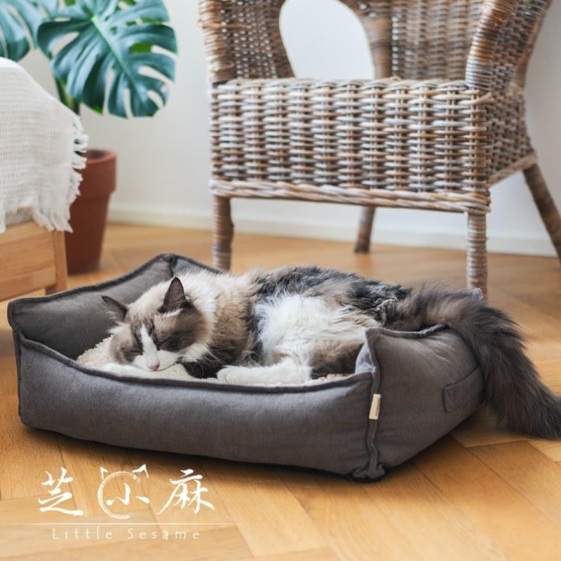 芝小麻德国尾单宠物窝全可拆洗狗窝睡垫四季通用缅因布偶猫床猫窝