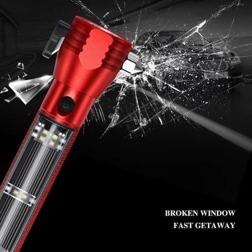 汽车安全锤车用多功能车载手电筒十合一破窗器消防应急自救逃生锤