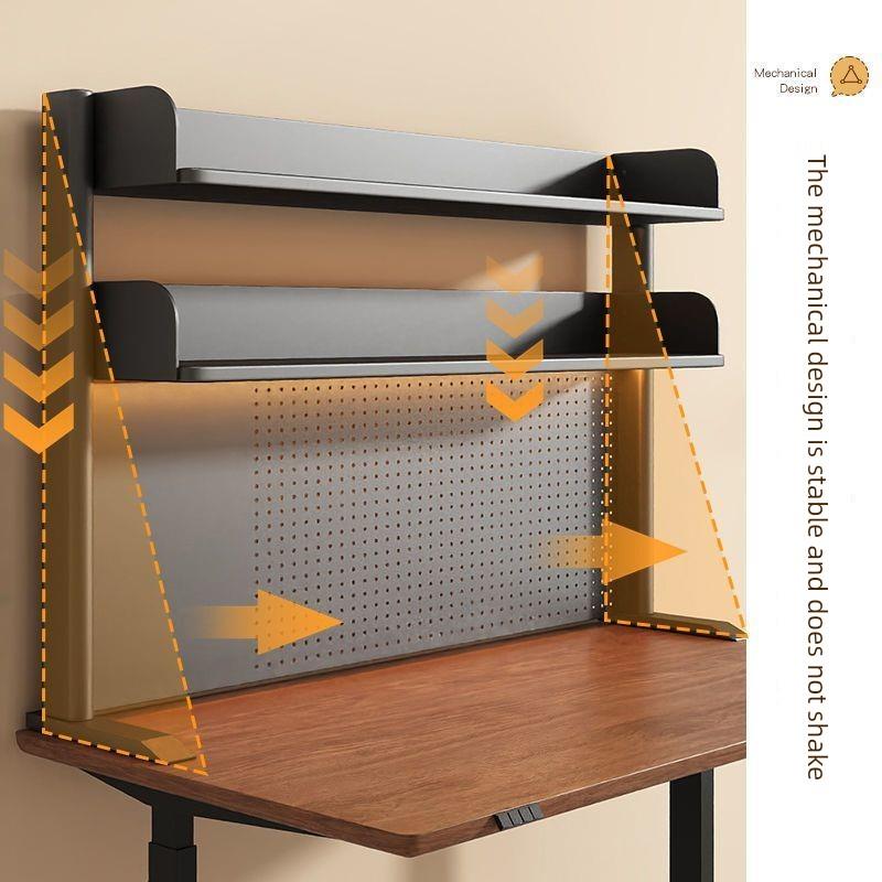 桌上洞洞板置物架办公桌学生书桌电脑可放桌面书架多层铁艺收纳架