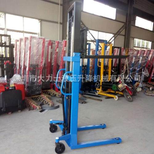 1吨C型钢手动堆高车堆高机液压升降堆垛装卸叉车