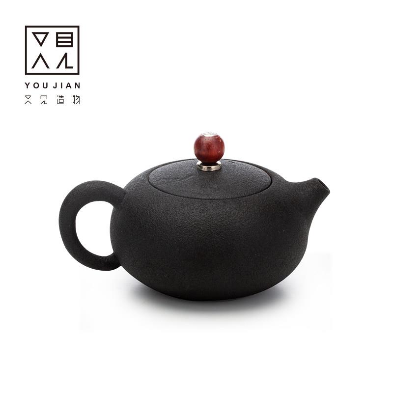 又见造物黑陶西施壶茶壶复古手工中式简约家用办公茶具套组泡茶器