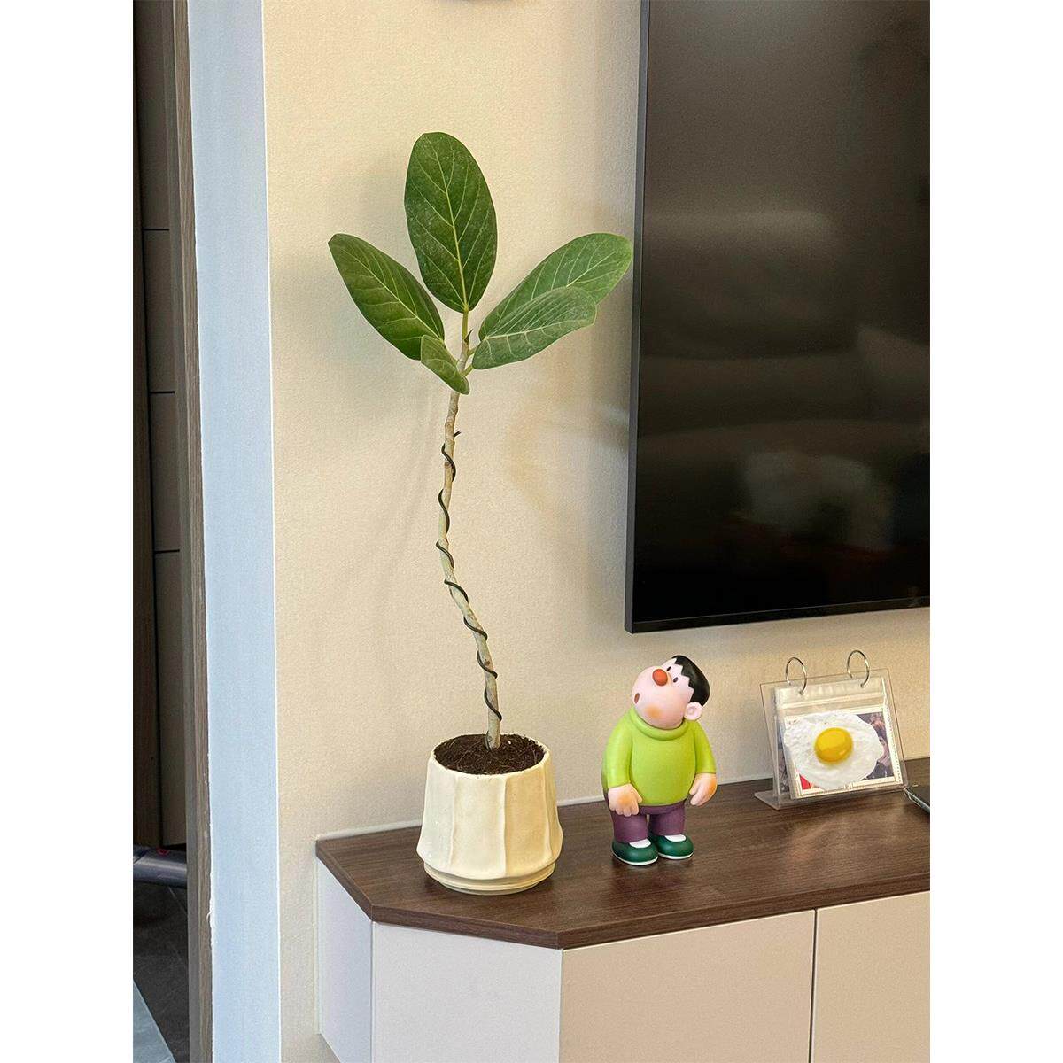 胖虎斜头落地式大装饰品客厅卡通可爱入口桌面书桌电视柜家居装饰