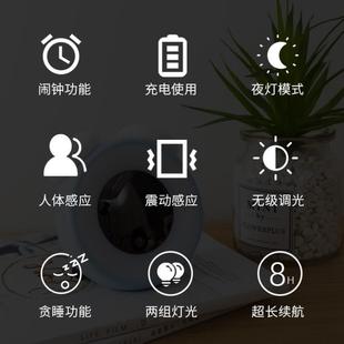 时光小夜灯卧室床头伴睡台灯声控感应带时间闹钟创意插电婴儿喂奶