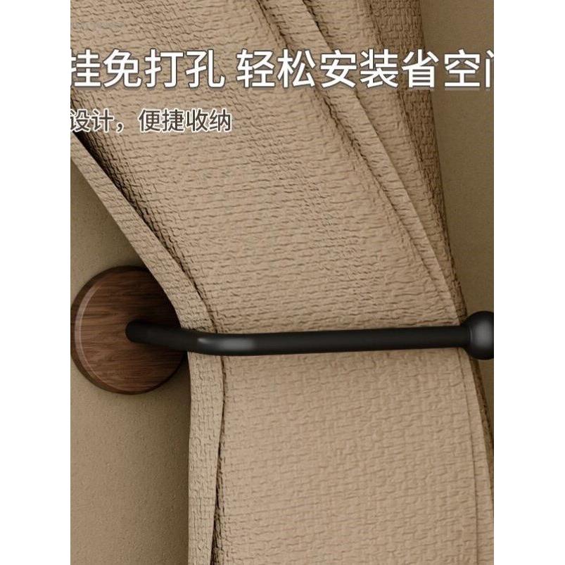 核桃窗帘挂钩新中国风原木风格无缝带持有人浴帘侧钩扣