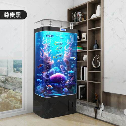 2026新款智能金鱼缸客厅家用中型立式过滤一体生态玻璃免换水族箱