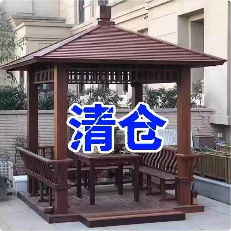 户外实木亭子彷古做旧四六八角古建凉亭长廊水榭制定别墅景观庭院