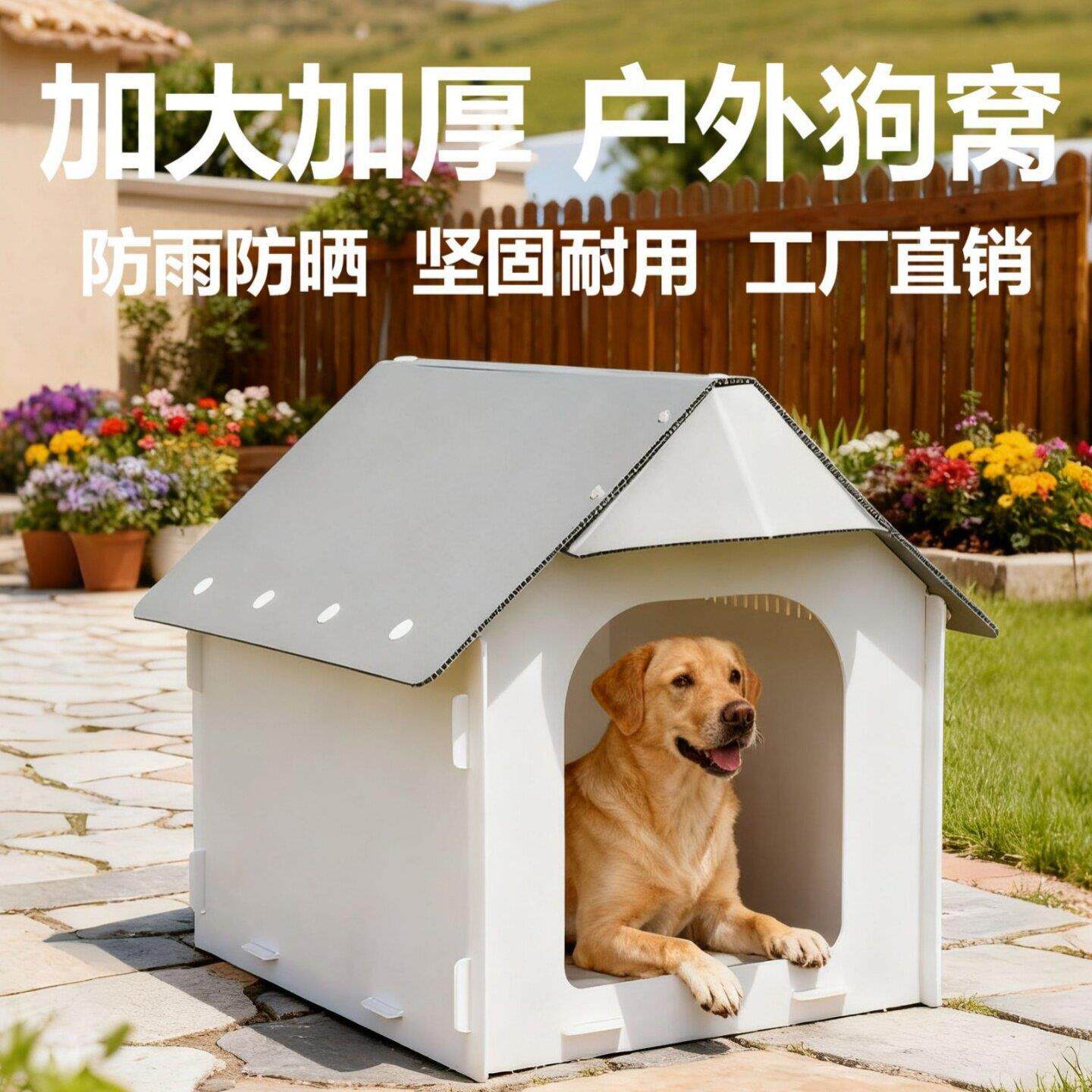 室外狗屋防水防雨防晒防寒狗房子中型犬狗舍户外庭院狗窝农村狗棚