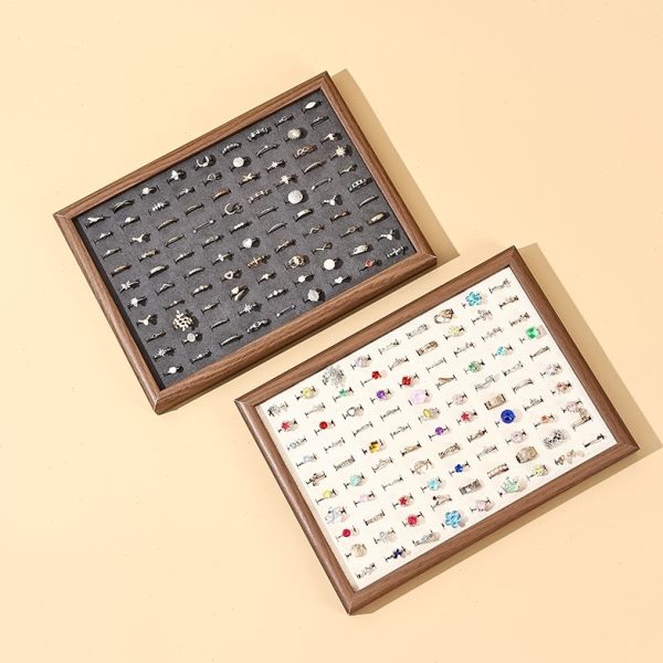 首饰托盘创意50位戒指盘木边戒指珠宝展示盘饰品看货收纳陈列道具