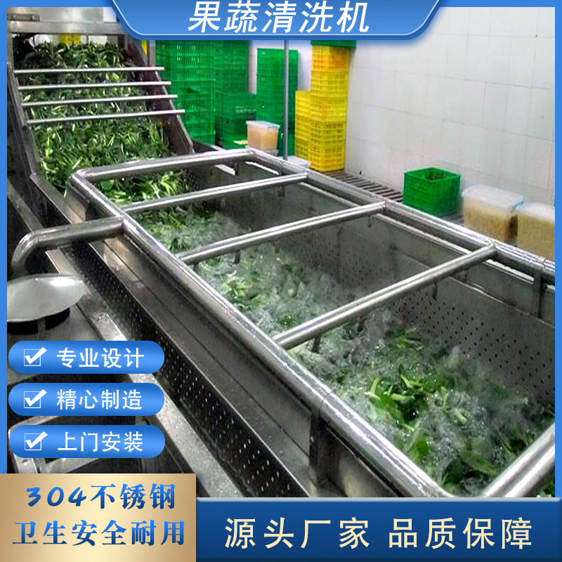 果蔬气泡清洗机 水果蔬菜清洗设备 全自动大型商用连续辣椒洗菜机