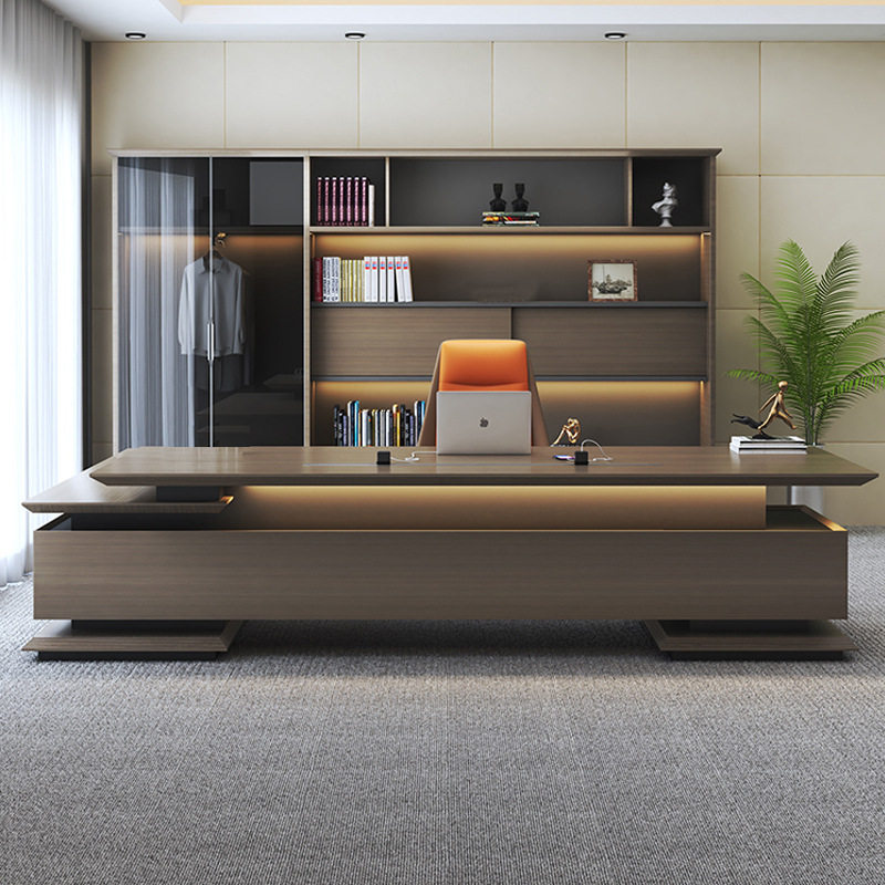 高档现代老板桌总裁办公桌文件柜总经理室大班台简约现代桌柜组合,商业/办公家具,大班台/主管桌,淘宝优惠券,粉丝福利购,淘宝优惠卷