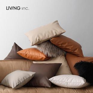 LIVING 简约抱枕套腰枕客厅沙发科技布靠背垫彷真皮大 inc.软牛皮