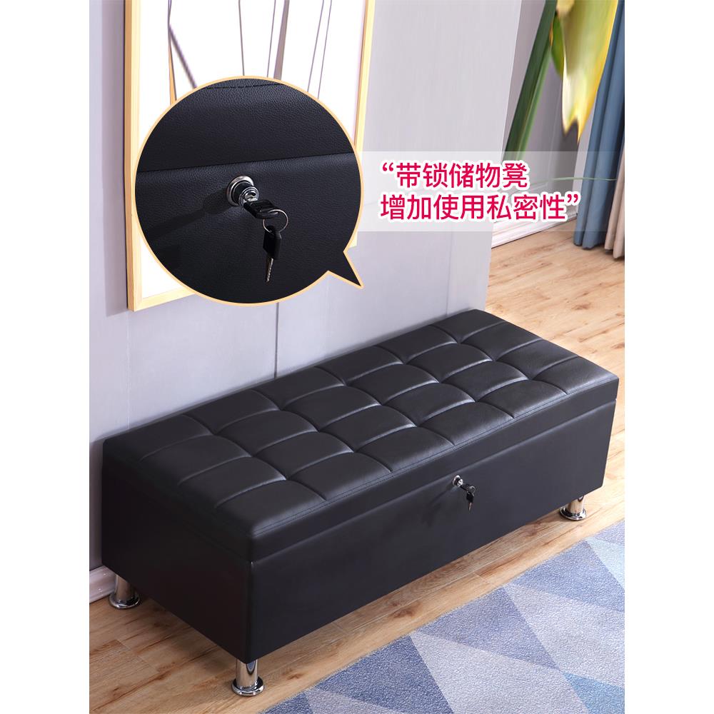 实体娃娃收纳箱储物凳娃娃收藏箱子带锁长条沙发服装店鞋店换鞋凳