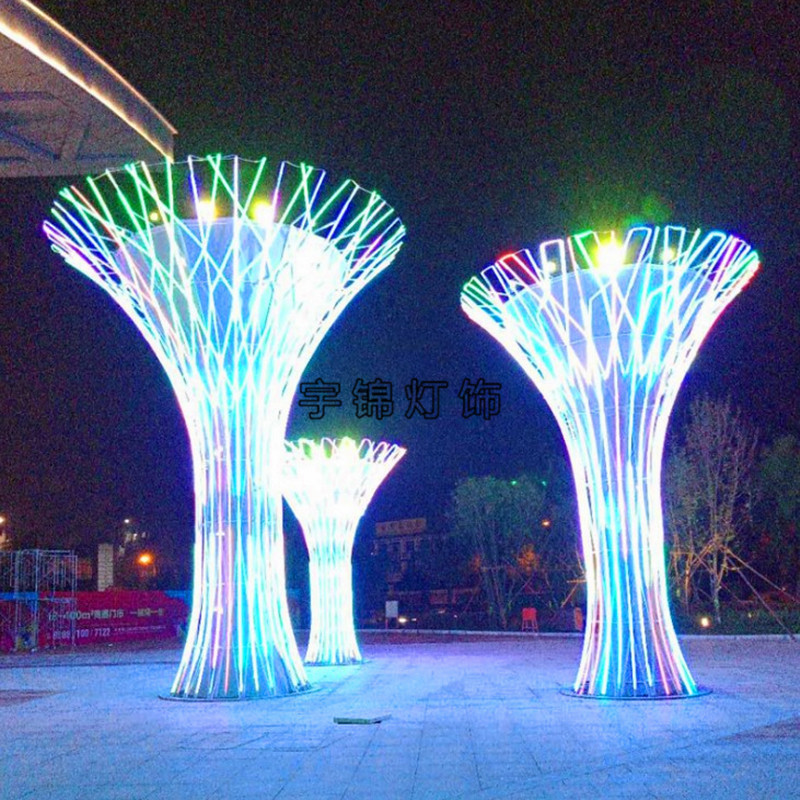led炫彩编程造型灯 灯光节LED铁艺造型灯 户外景观led造型树灯
