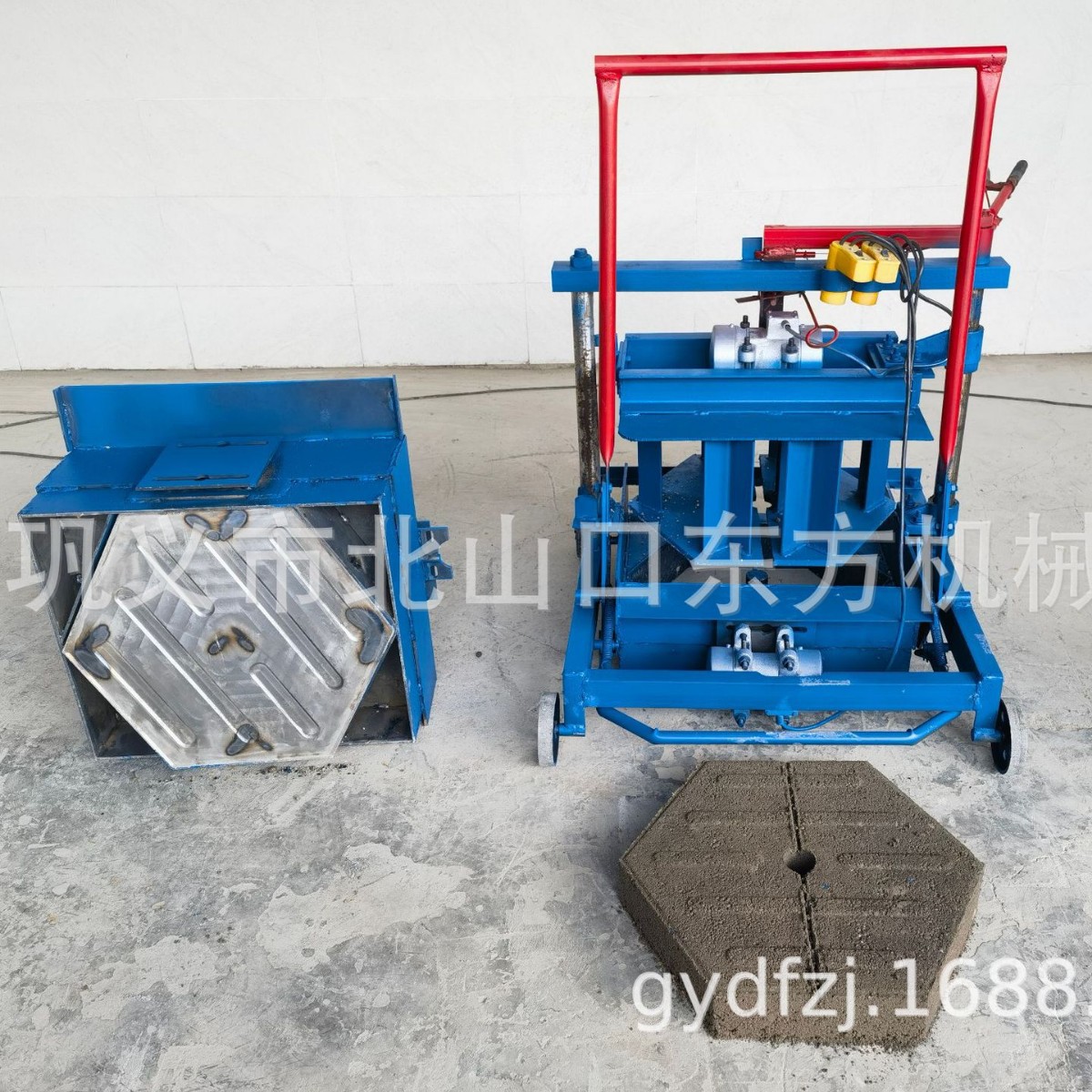 2-45小型移动制作蝎子砖六边形砖水泥制砖机一机多用可换模具220V