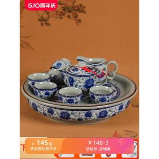 家用客厅潮汕功夫茶青花瓷茶盘茶壶瓷器 景德镇陶瓷茶具套装