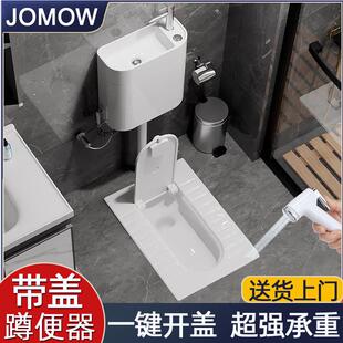 带盖蹲便器蹲坑家用厕所便盆水箱整套大便器卫生间便池蹬便器蹲厕