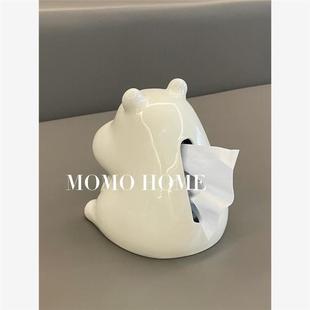 HOME家居网红风河马卫生间纸巾盒桌面装 MOMO 饰品客厅纸抽盒