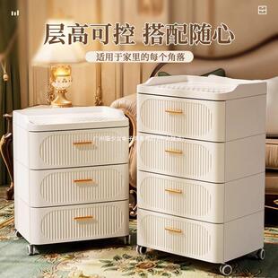 收纳柜家用塑料储物柜客厅多层卧室落地床头置物柜子 抽屉式