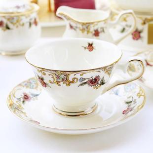 陶瓷欧式 骨质瓷咖啡杯碟勺三件套装 奢华下午茶茶具花茶杯家用红茶