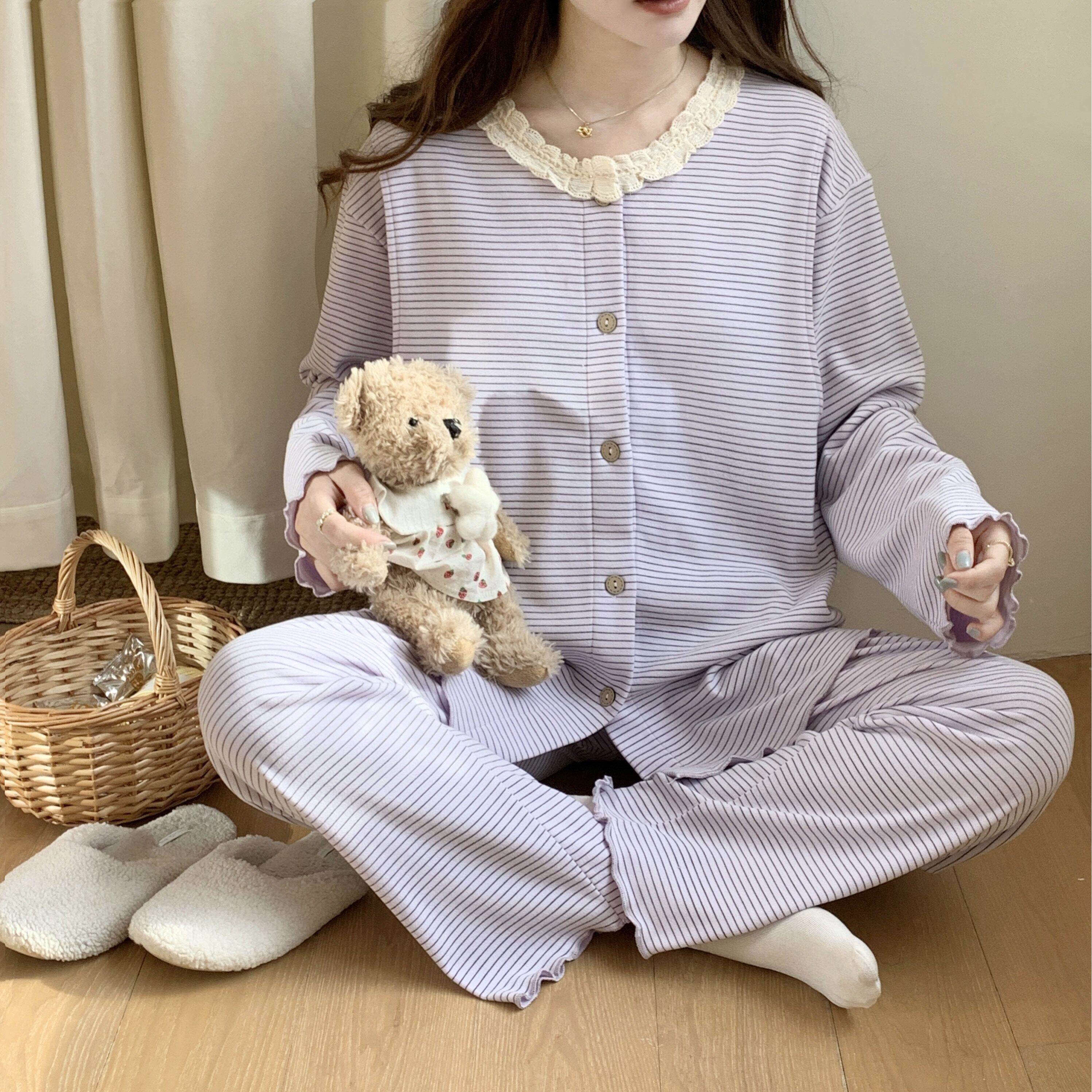秋冬德绒月子服产后保暖哺乳期孕妇睡衣大尺码春秋哺乳待产家居服