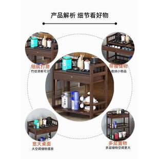 茶叶架子家用小茶台沙发边几侧边柜茶水柜简约置物柜小茶几茶桌子
