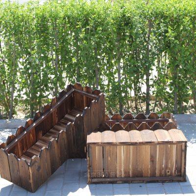 防腐木花箱碳化木花槽实木花盆室外室内庭院阳台长方形特大放土壤