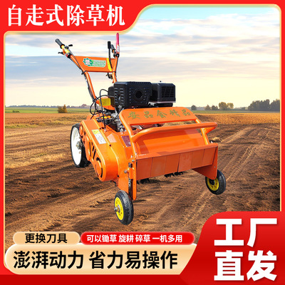 源头工厂自走式碎草还田机农田果园开荒旋耕除草机小型农用割草机