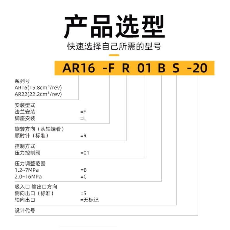 台湾柱塞泵AR22-FR01B-22变量泵头价格优惠质量保障