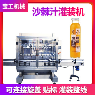 果蔬饮料灌装机瓶装沙棘汁灌装机自动枸杞原浆灌装机三合一灌装线