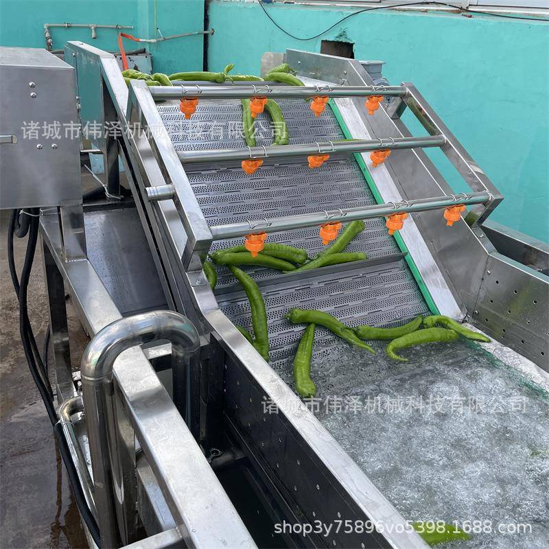 草莓叶菜果蔬清洗机小龙虾喷淋气泡清洗机预制净菜加工成套设备