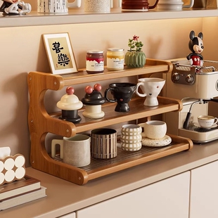 日本进口杯架桌面置物架小型窄入户家用收纳亚克力水杯茶杯茶具架