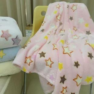 新INS风办公室午睡床单学生宝宝毛毯婴儿用法兰绒盖腿小被子膝盖