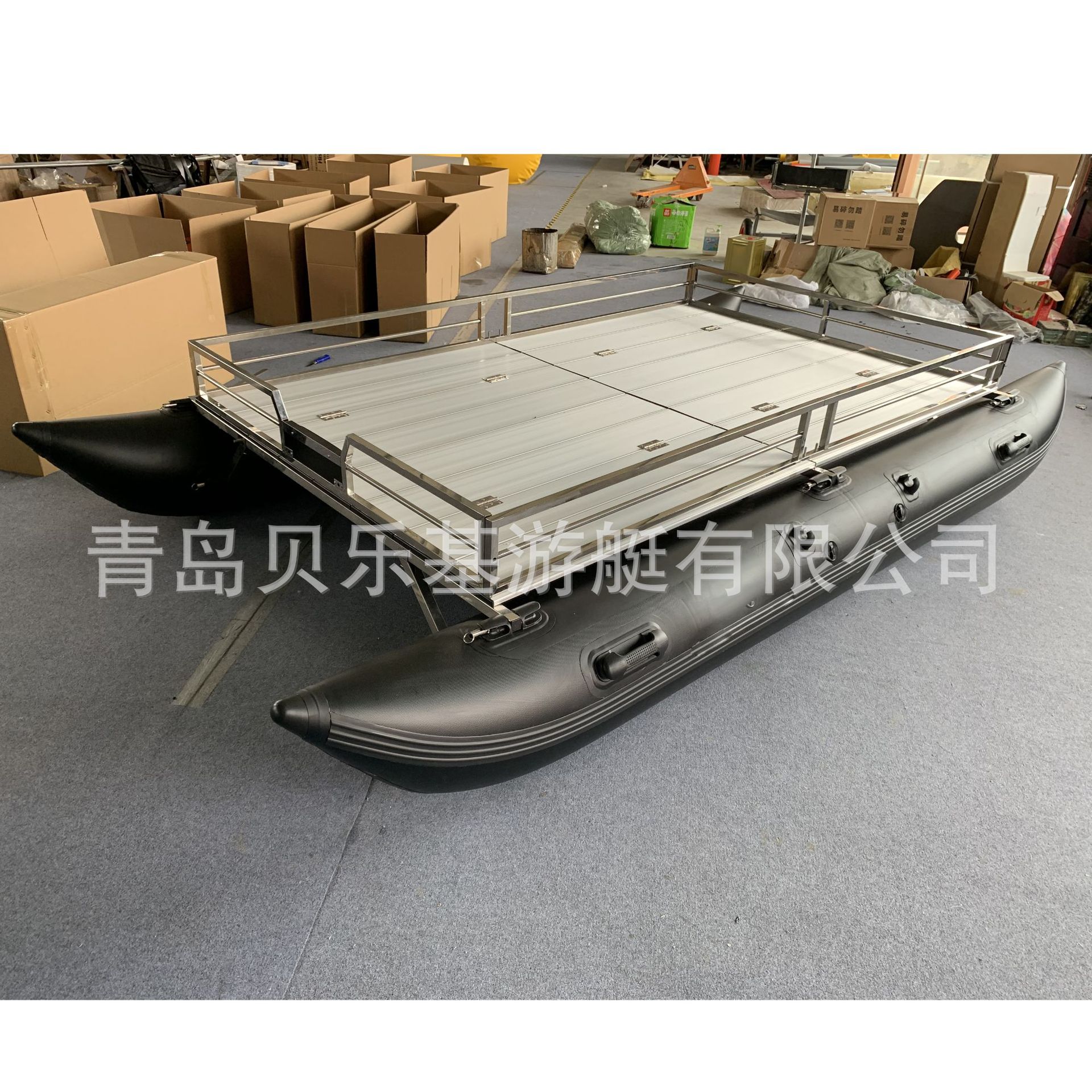 CL360黑金刚橡皮艇钓鱼船铝合金护栏救援冲锋舟充气艇厂家直供