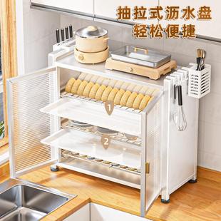 碗架厨房碗碟置物架家用碗柜台面筷盘柜门防尘收纳盒多功能沥水架