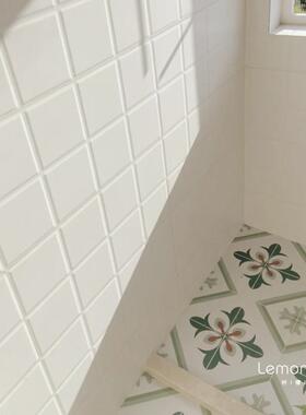 北欧小白砖化妆室厨房白色格子壁砖300x600面 面包砖厨卫洗手间瓷