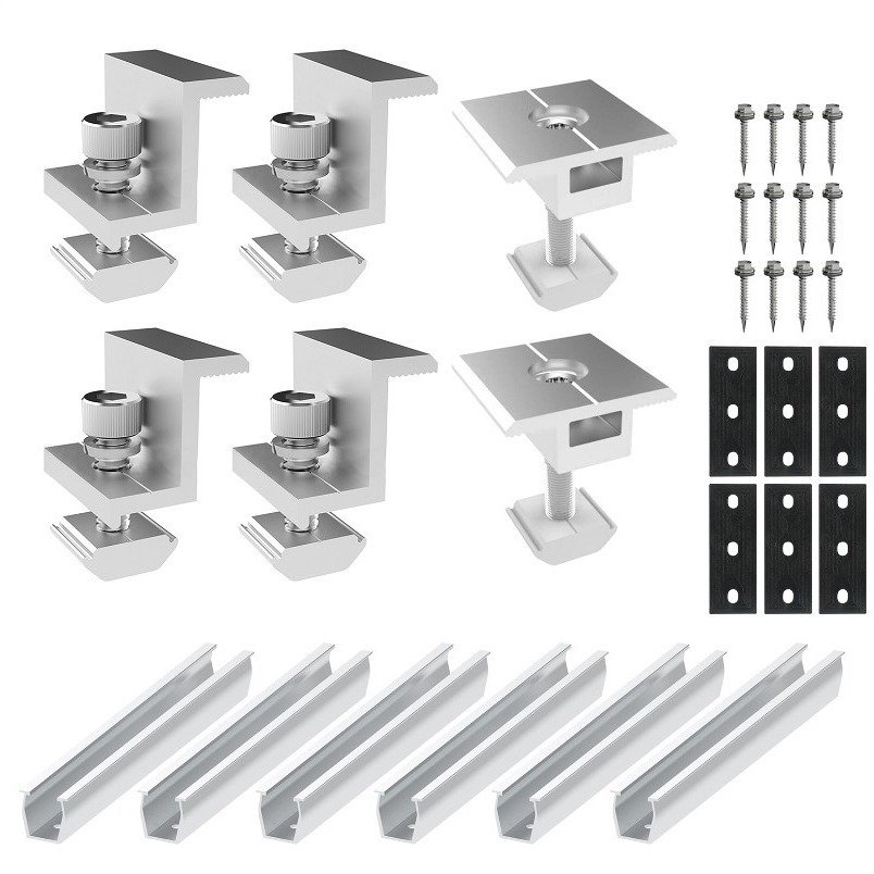 厂家直供200mmU型导轨2件套 4件套 6件套小导轨铝合金光伏支架太