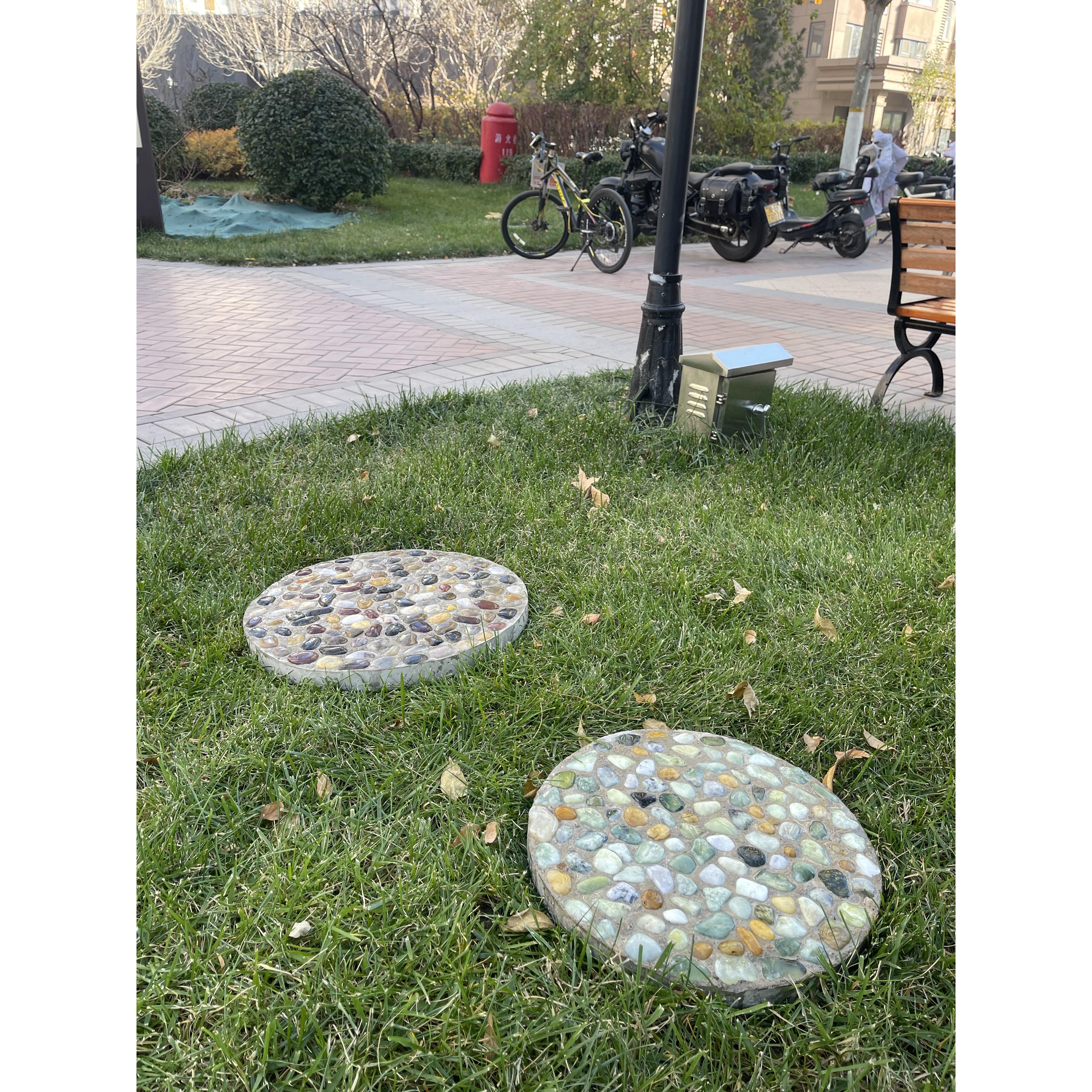 花园踏脚石花园踏步石庭院菜地草坪装饰踏垫脚石汀步石鹅卵石地砖