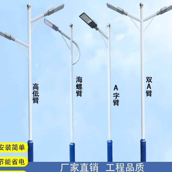 户外路灯杆4米/5/6/8/9米新农村户外防水高杆道路灯头超亮LED灯