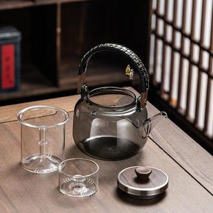 蒸煮茶壶电陶炉加热玻璃烧水壶家用自动茶具大功率围炉煮茶器套装