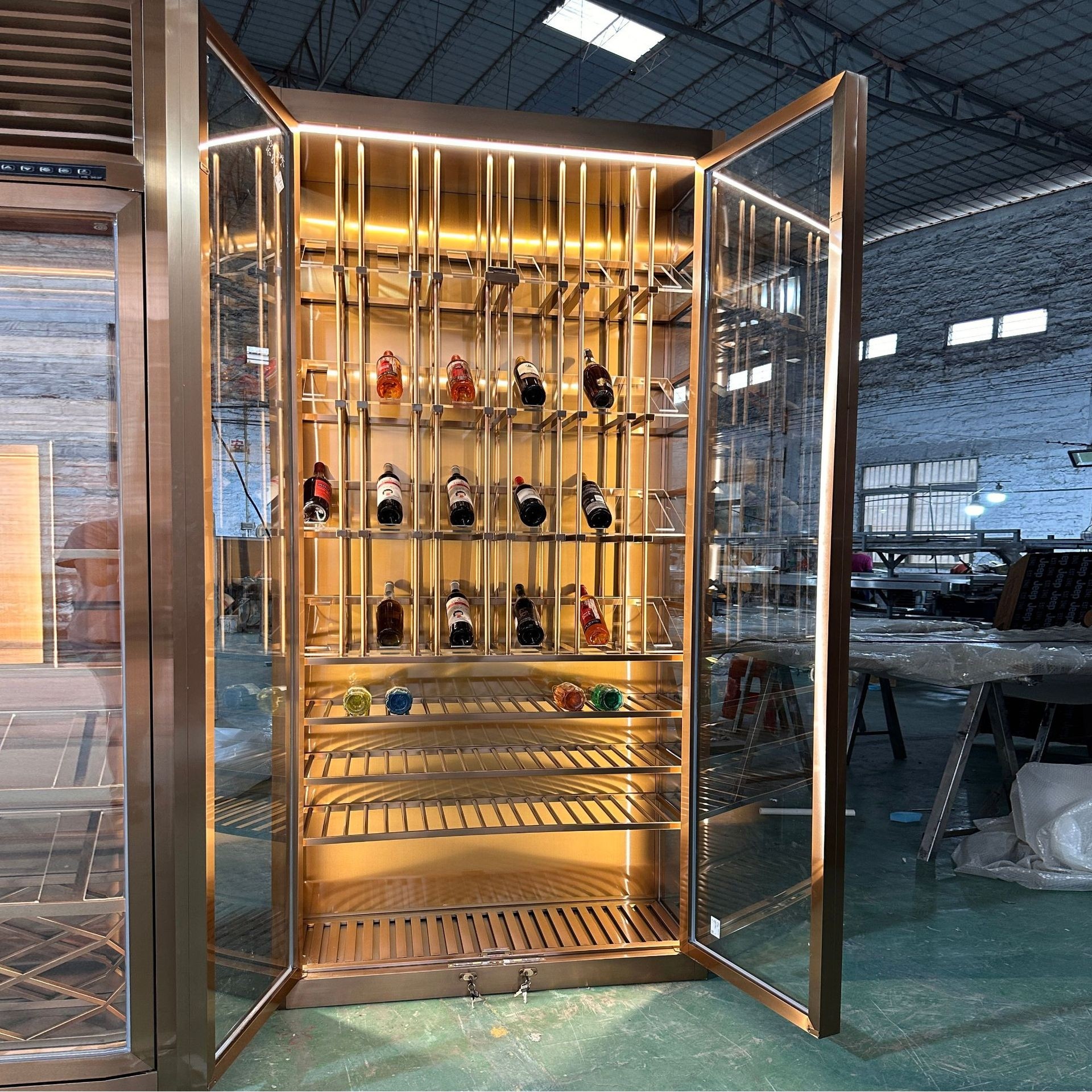 靠墙客厅酒架餐厅红酒柜别墅酒窖常温恒温不锈钢酒柜展示柜,商业/办公家具,红酒架/柜,淘宝优惠券,粉丝福利购,淘宝优惠卷