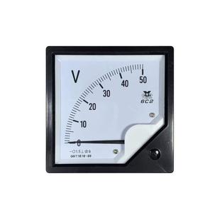 直流电压表安装 15v100v电压表6C250vdc10v伏特仪表指针式 表