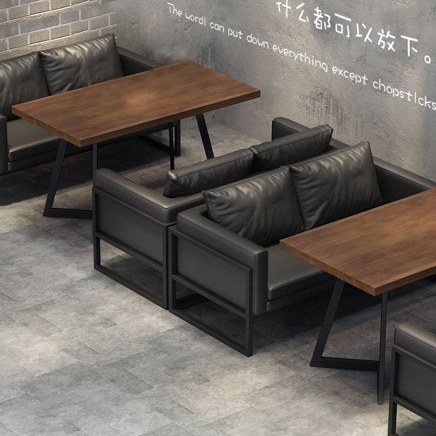 工业风卡座沙发奶茶店餐厅咖啡厅烧烤店主题音乐吧铁艺桌椅组合