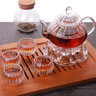 南瓜条纹花茶壶茶具 家用玻璃家用创意 包邮 耐热玻璃客厅茶壶套装