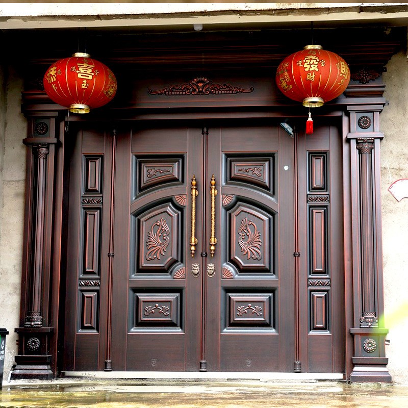 定 制别墅大门锌合金防盗门进户门大门双开门农村自建房家用入户