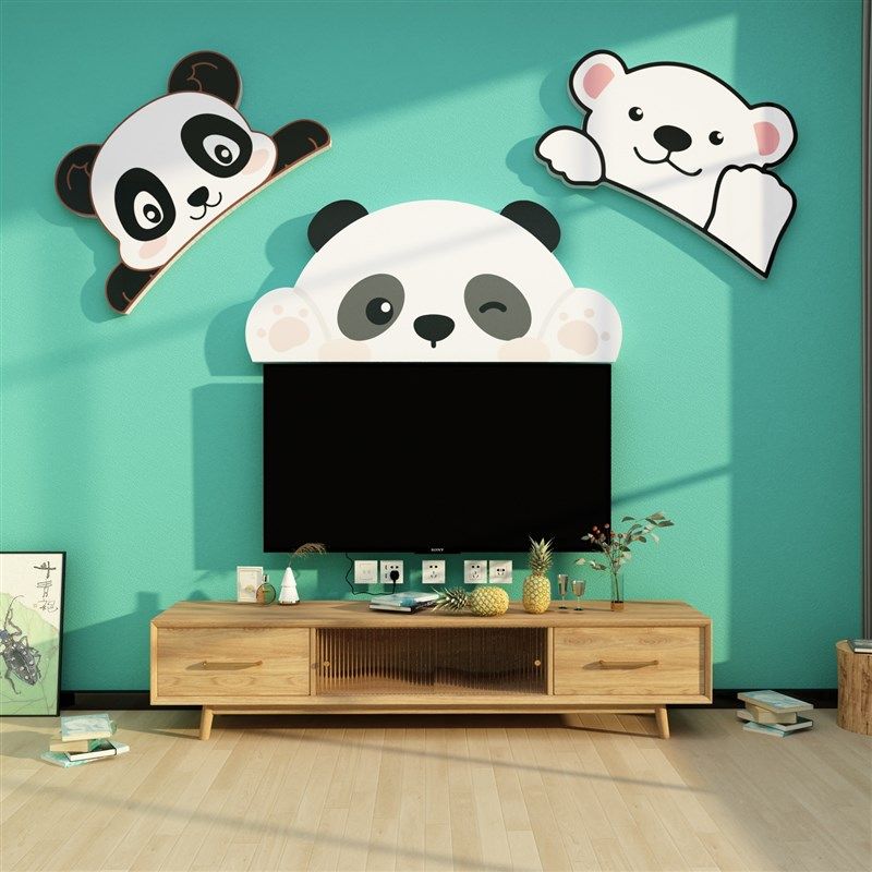 网红电视机背景客厅墙面装饰用品贴纸壁画自粘摆挂件卧室床头布置