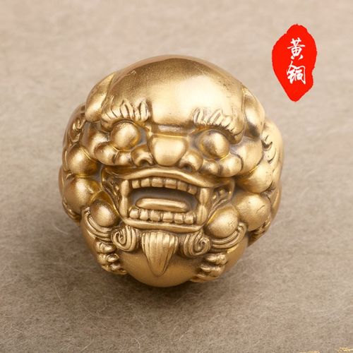 全黄铜貔貅手玩随身盘玩文玩手把件养生解压手握健身球送长辈礼物