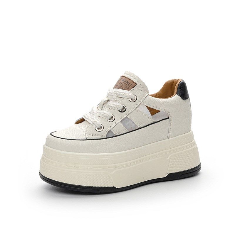 内增高小白鞋女2025夏新款真皮厚底松糕显瘦运动休闲鞋9CM配裙子,女鞋,时尚休闲鞋,淘宝优惠券,粉丝福利购,淘宝优惠卷