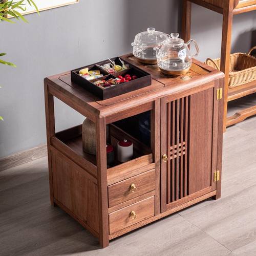 胡桃木茶台实木茶j水柜家用茶边柜烧水壶一体茶吧机新中式茶几茶