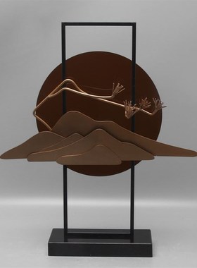 新中式创意铁艺亚克力摆件家居客厅电视柜玄关桌面艺术酒店装饰品