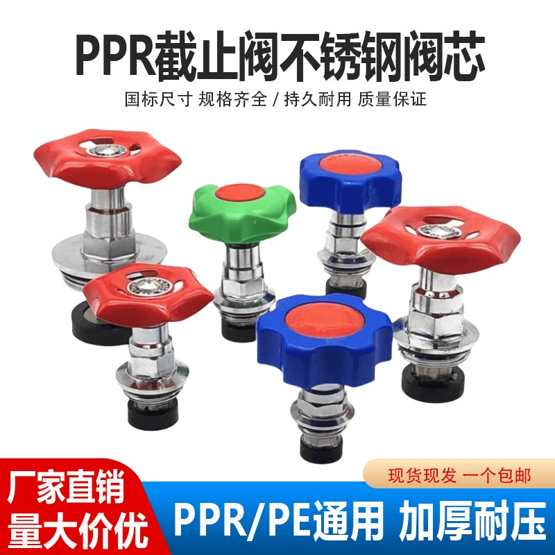 PPR升降式截止阀阀芯不锈钢PE水管闸阀阀门配件20 T25 4分水阀开